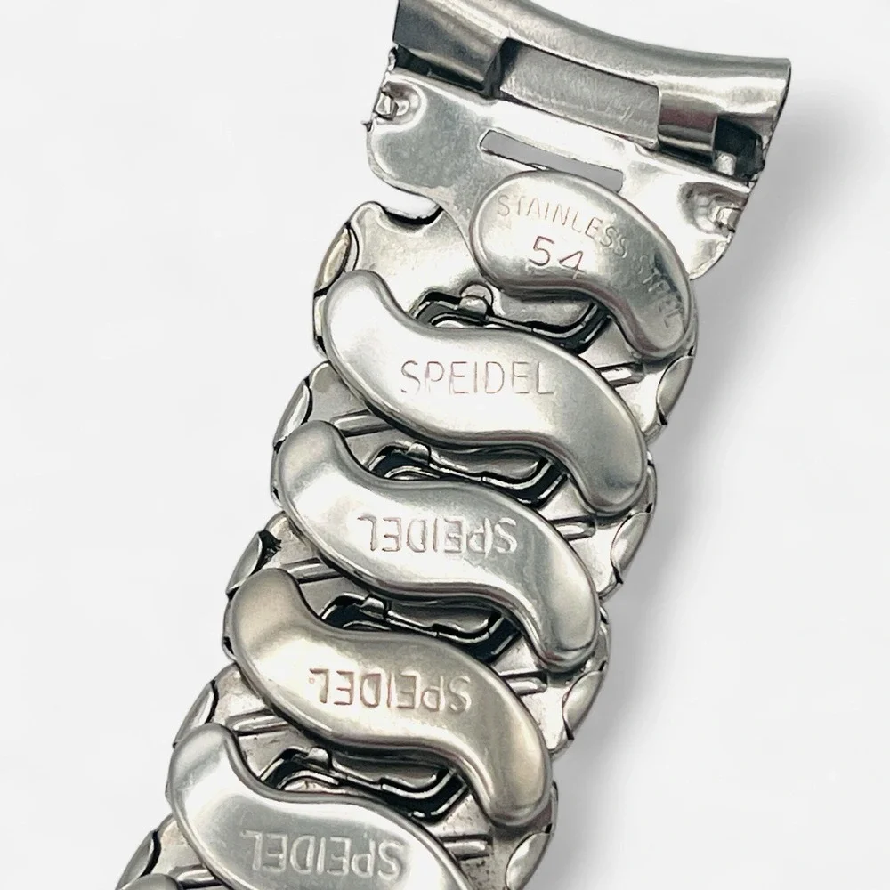 Vintage Speidel 54 Expansion Stretch Stainless Steel Watch Band 14mm Cobblestone